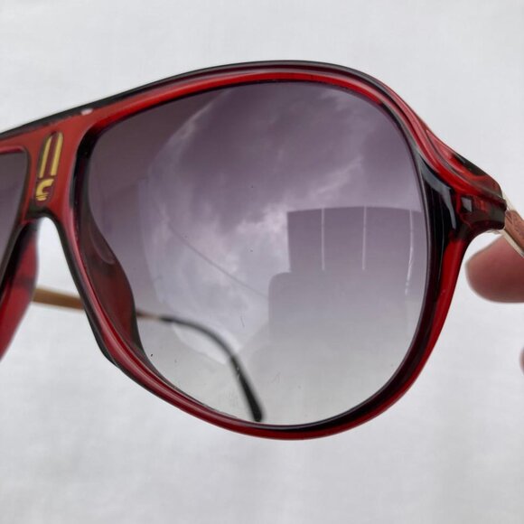 Vintage Carrera 5547 Men Sunglasses Bordeaux red/gold Eyeglasses Made Austria - Picture 6 of 14